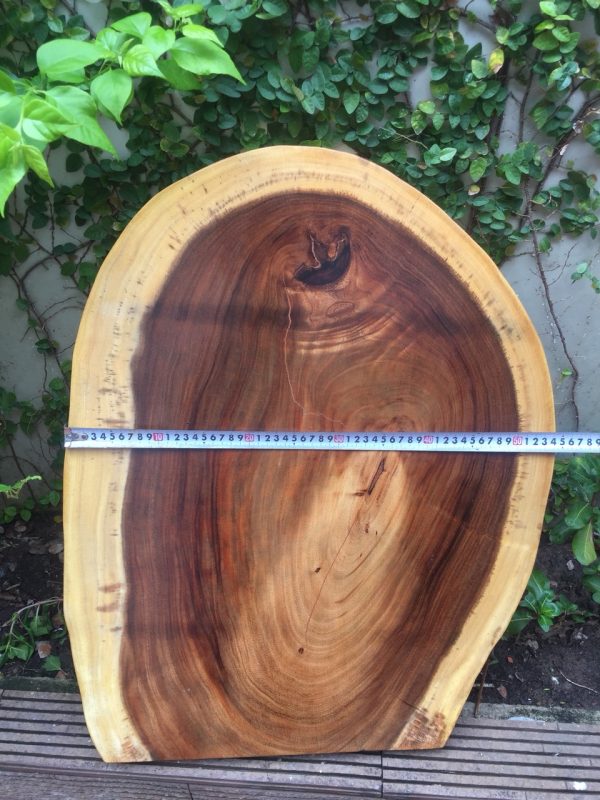 bàn tròn gỗ me tây nguyên tấm 60cm