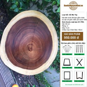 bàn tròn tự nhiên me tây nguyên tấm