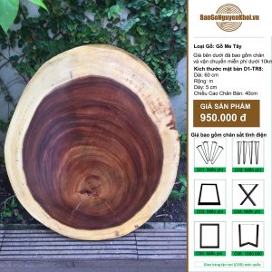 bàn tròn tự nhiên me tây nguyên tấm
