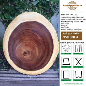 bàn tròn tự nhiên me tây nguyên tấm