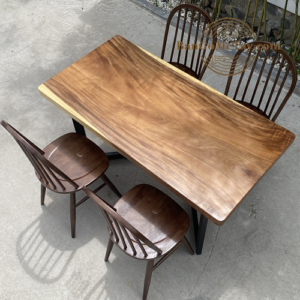 Bộ bàn ghế ăn gỗ me tây dài 1m4 kèm 4 ghế rời Winsor