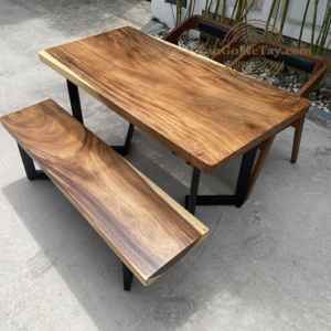 Bộ bàn ghế ăn gỗ me tây hiện đại